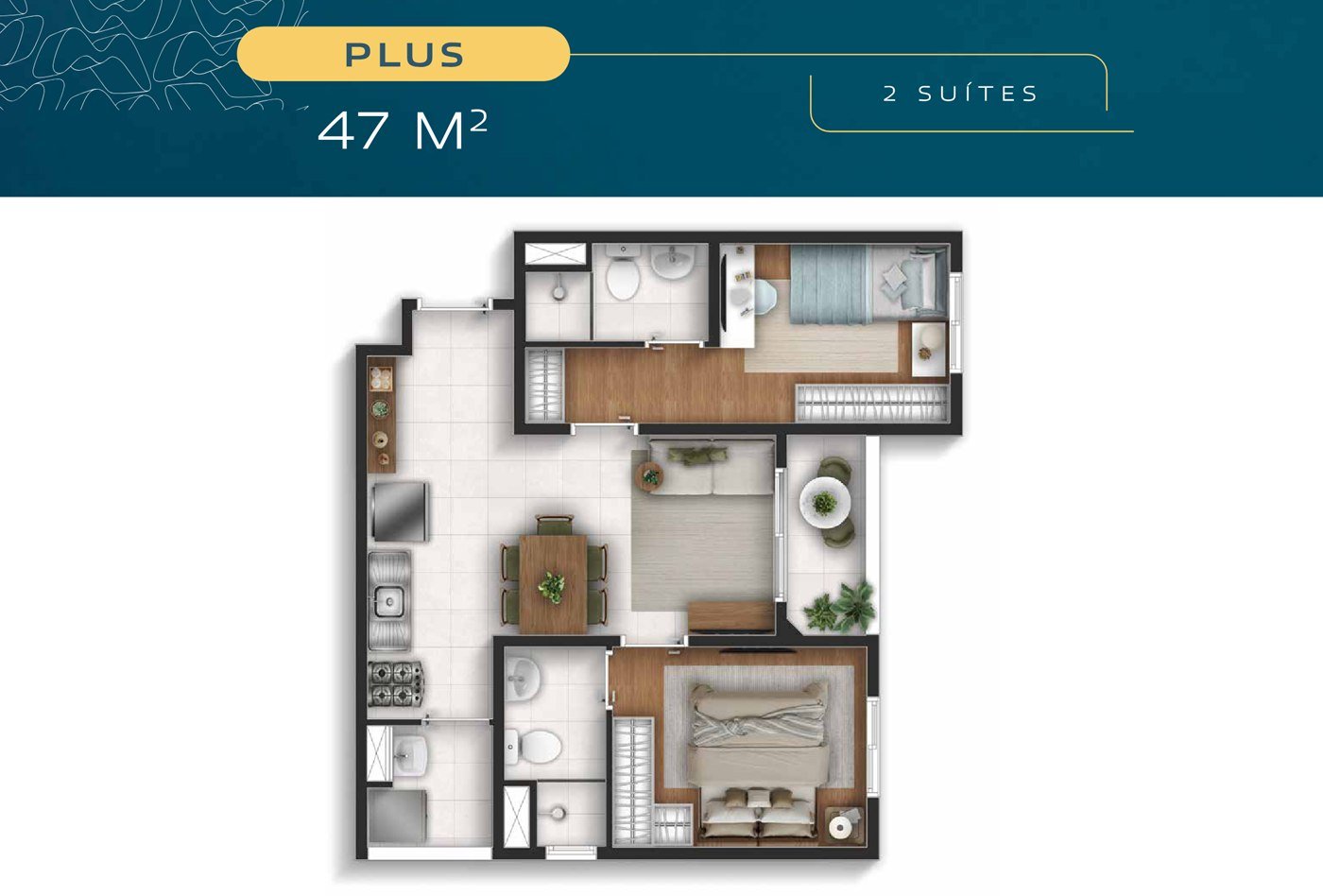 Planta PLUS — 47 m²